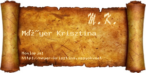 Máyer Krisztina névjegykártya